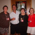 Our host John Bartelsmeyer with the girls from the class of 1964:  Ginger Purtle, Nancy Diehl, and Charolotte Bartelsmeyer.  